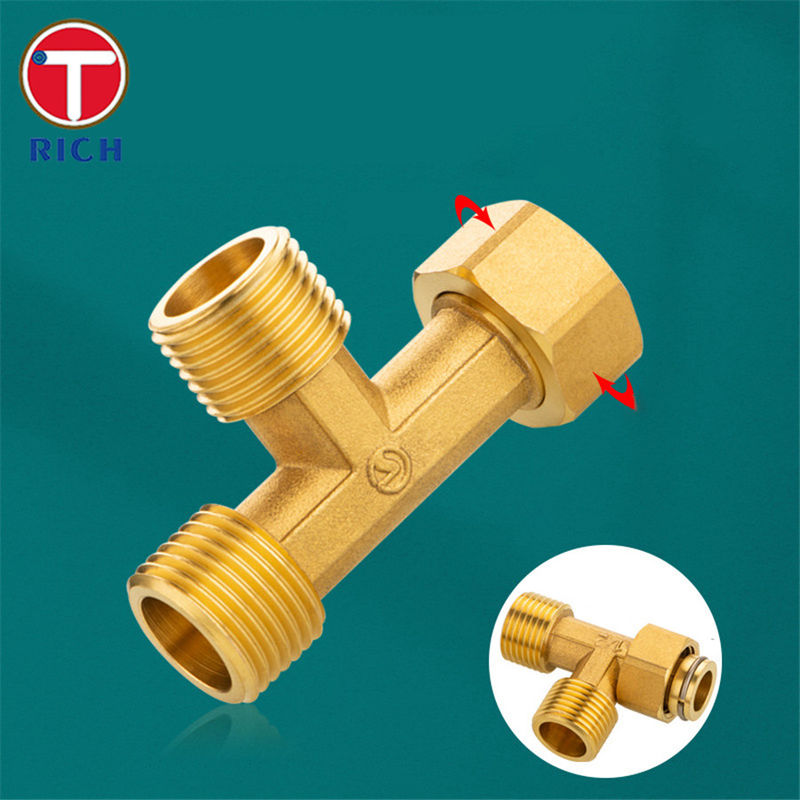Brass Metal Thickened Joint Pipes And Fittings CNC Brass Water Purifier Pipe Fittings
